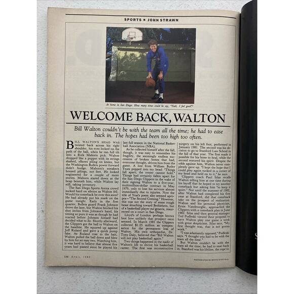 RARE VTG California Magazine April 1983 Reagan’s Ronald Nancy Reagan Bill Walton - Picture 8 of 10